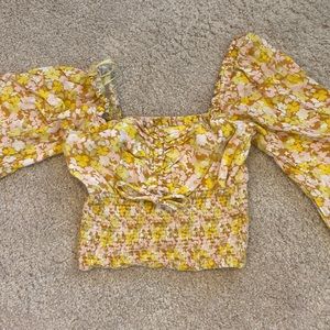 Urban Outfitters Floral Long-Sleeve Top